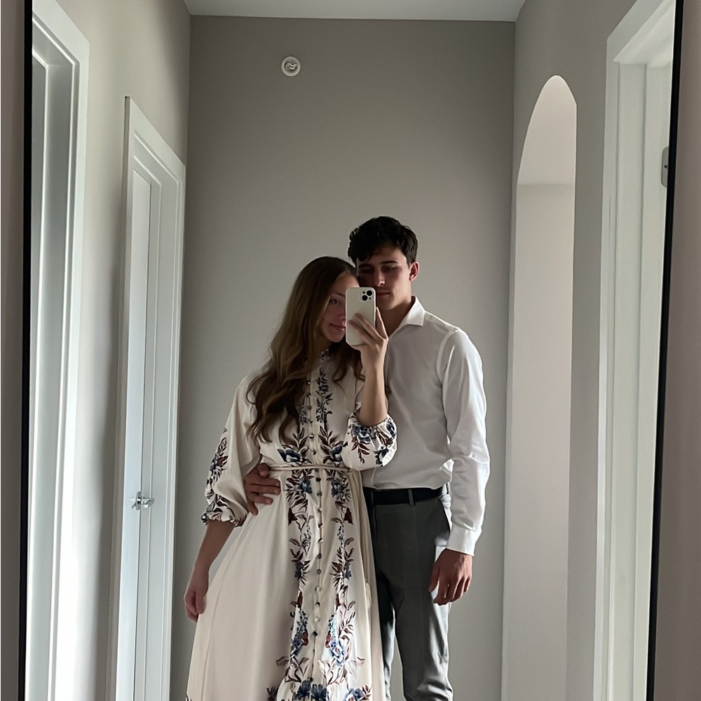 Floral Embroidered White Dress